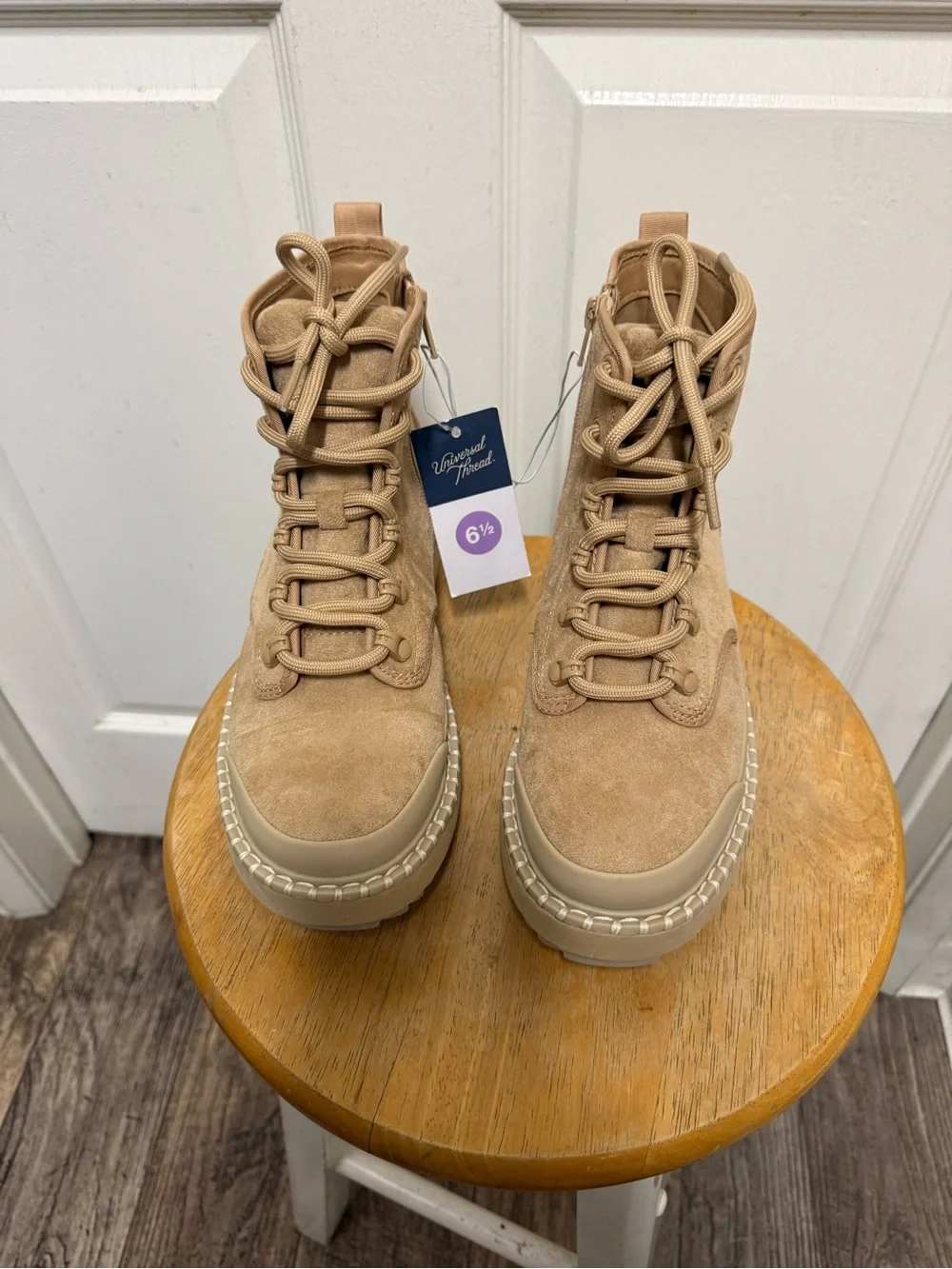 Universal Thread  Tan Lace-Up Suede Boots